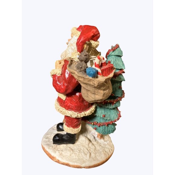 Youngs Christmas Santa Figurine With Deer and Tree - Picture 7 of 14